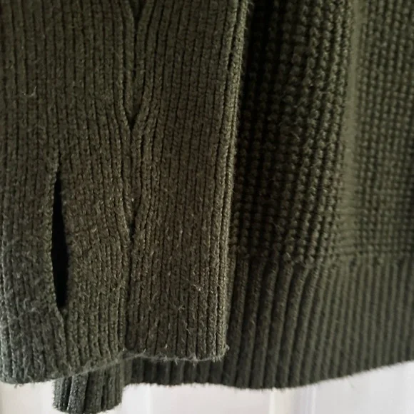 Market & Spruce Deep Olive Green Cowl Neck Sweater - Picture 8 of 9
